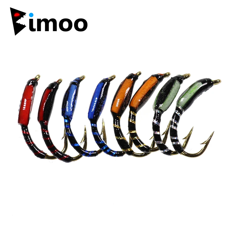 

Bimoo 6PCS Buzzer Nymph Fly For Trout Bluegill Sunfish Whitefish Makerel Fishing Sabiki Lure Bait Orange Red Blue Green Color