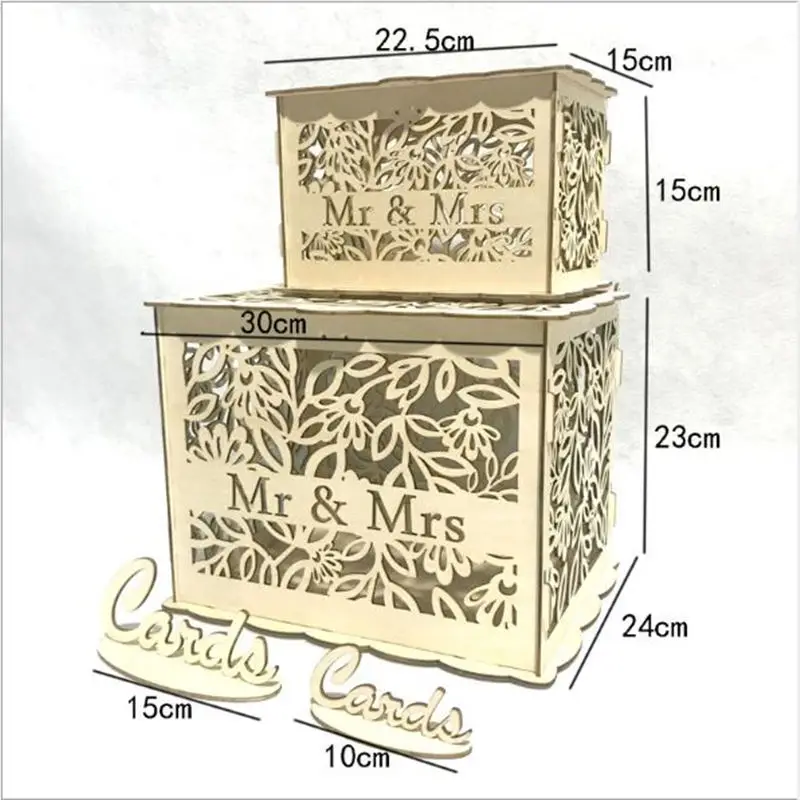 Mr Mrs коробка для свадебных открыток украшения для детского душа винтажная коробка для карт с замком DIY коробка для денег деревянные подарочные коробки для дня рождения