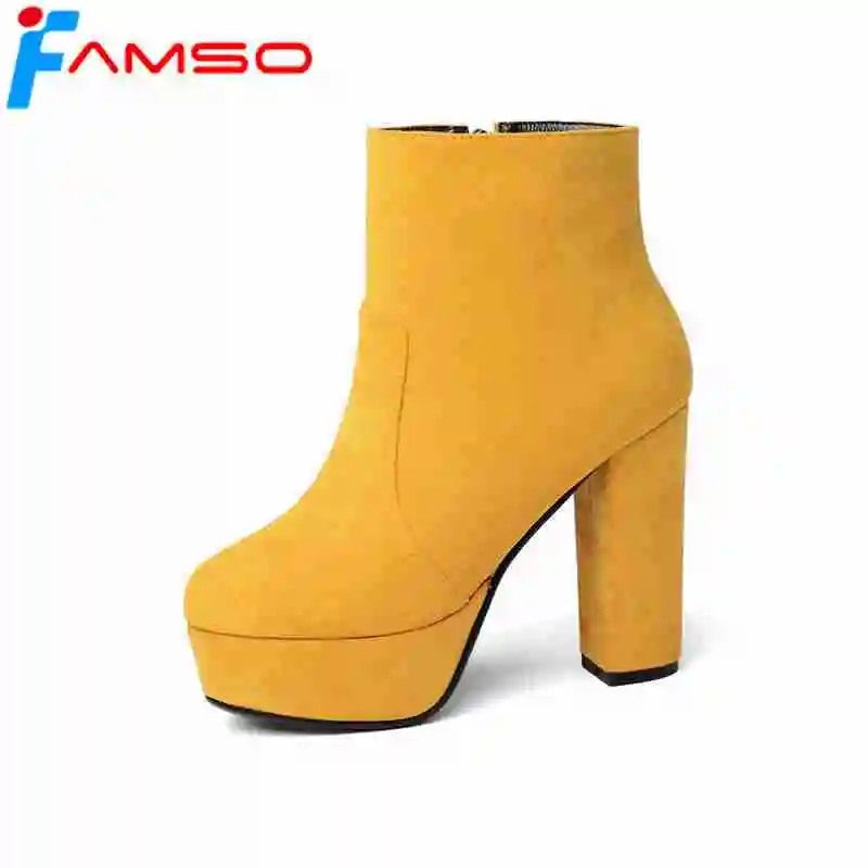 

FAMSO 2019 Boots For Women Back Red Party Shoes Autumn Riding Boots Platforms High Heels Ankle Boots Top Fashion Winter Boots