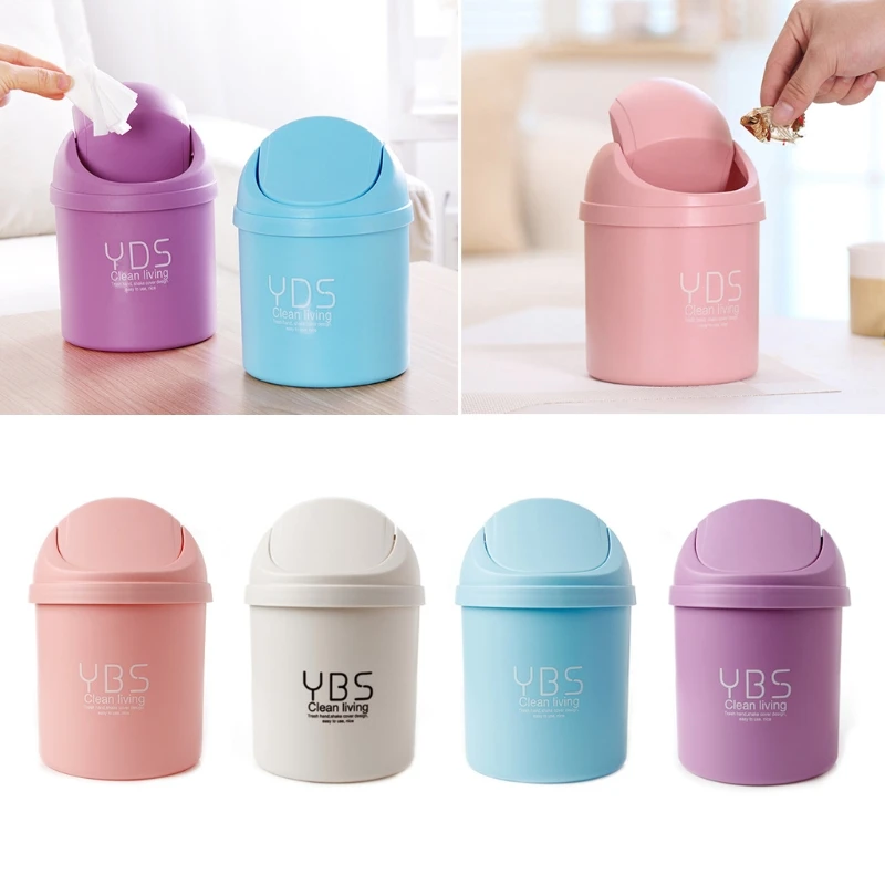 Cute Mini Small Waste Bin Desktop Garbage Basket Table Home Office