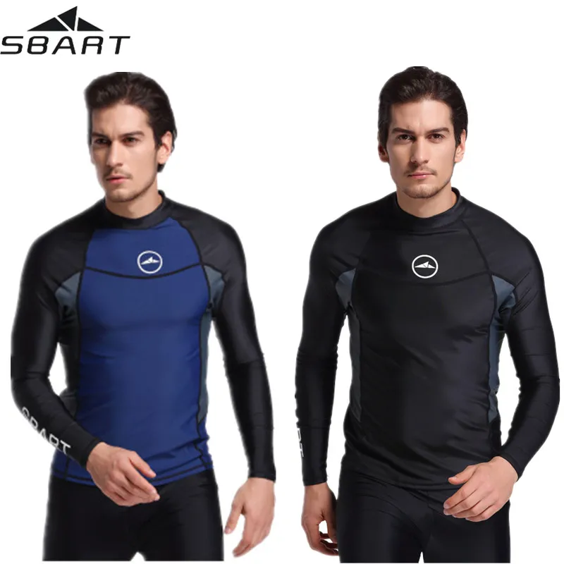 

UPF 50 UV Protection Man Rash Guard Solid Patchwork Surf Long Sleeve T-Shirt Man Swimming Swimwear Beach Shirt Sport Shirt