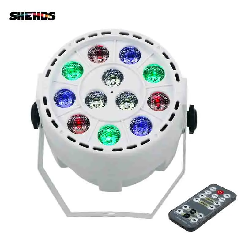 SHEHDS التحكم عن بعد 12x3 W RGBW LED مصباح الشريط المنبسط مع DMX512 للديسكو DJ العارض آلة حزب الديكور مرحلة الإضاءة
