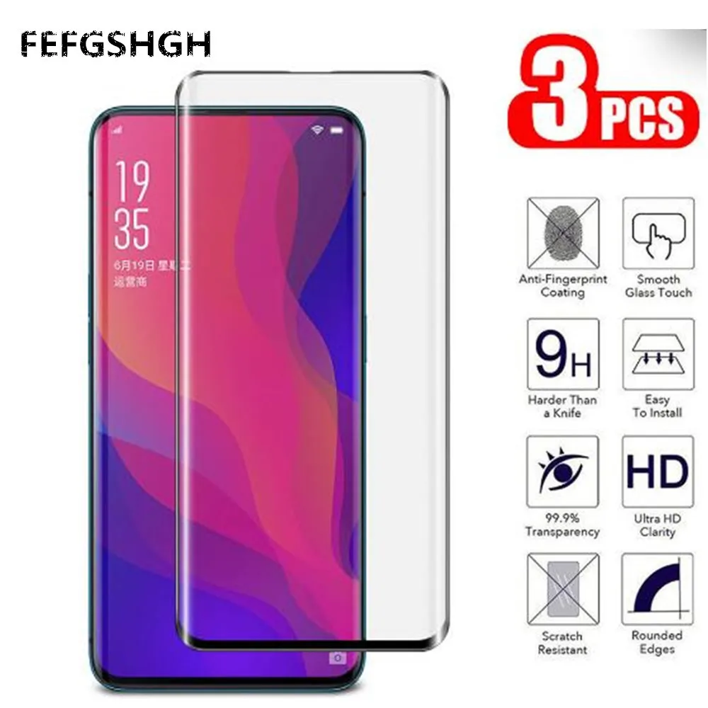 9H 3D закаленное стекло LCD для OPPO Find X изогнутая полная фотопленка 6 4 защитная