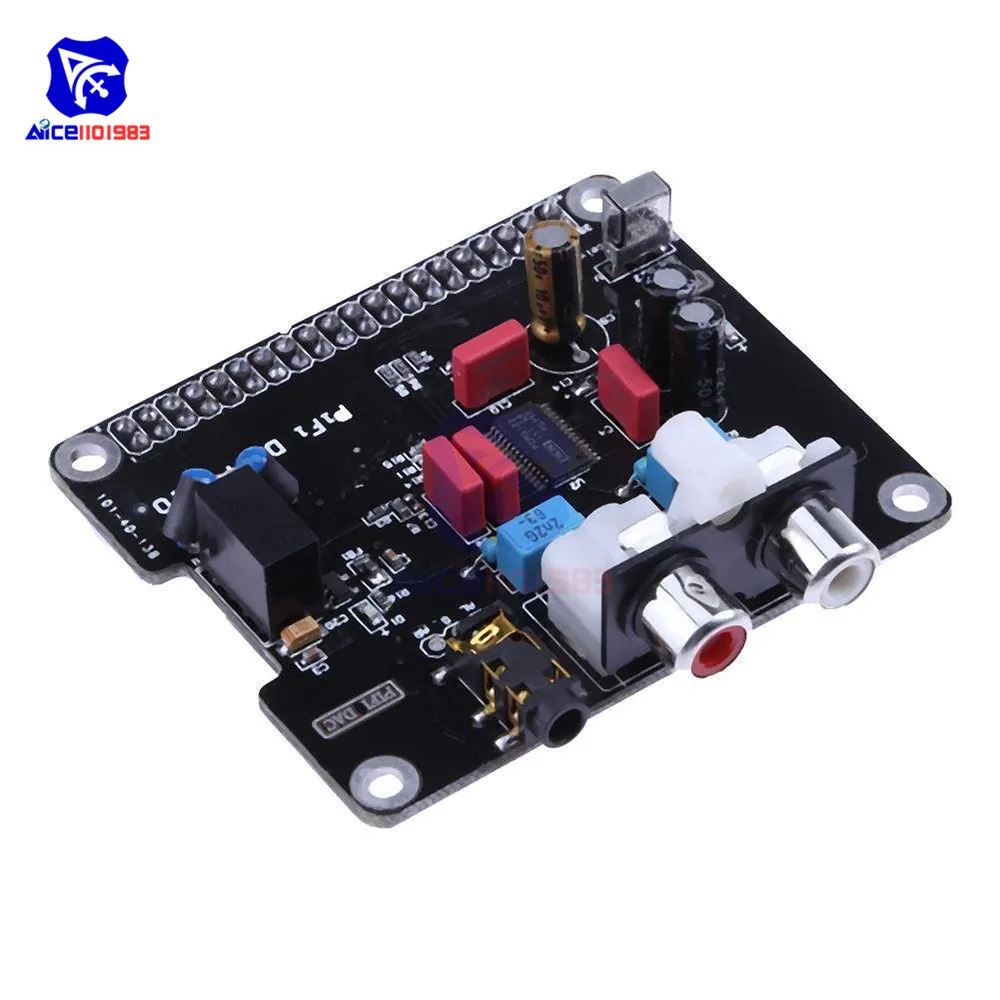 Comprar Módulo de tarjeta de sonido DAC de alta fidelidad PCM5122 I2S interfaz 384KHz indicador LED para módulo Raspberry pi 2 3 B + Arduino
