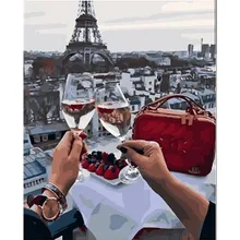 Прямая поставка 40x50 см картина по номерам DIY бокал для красного вина натюрморт Настенная картина акриловая живопись для украшения свадьбы