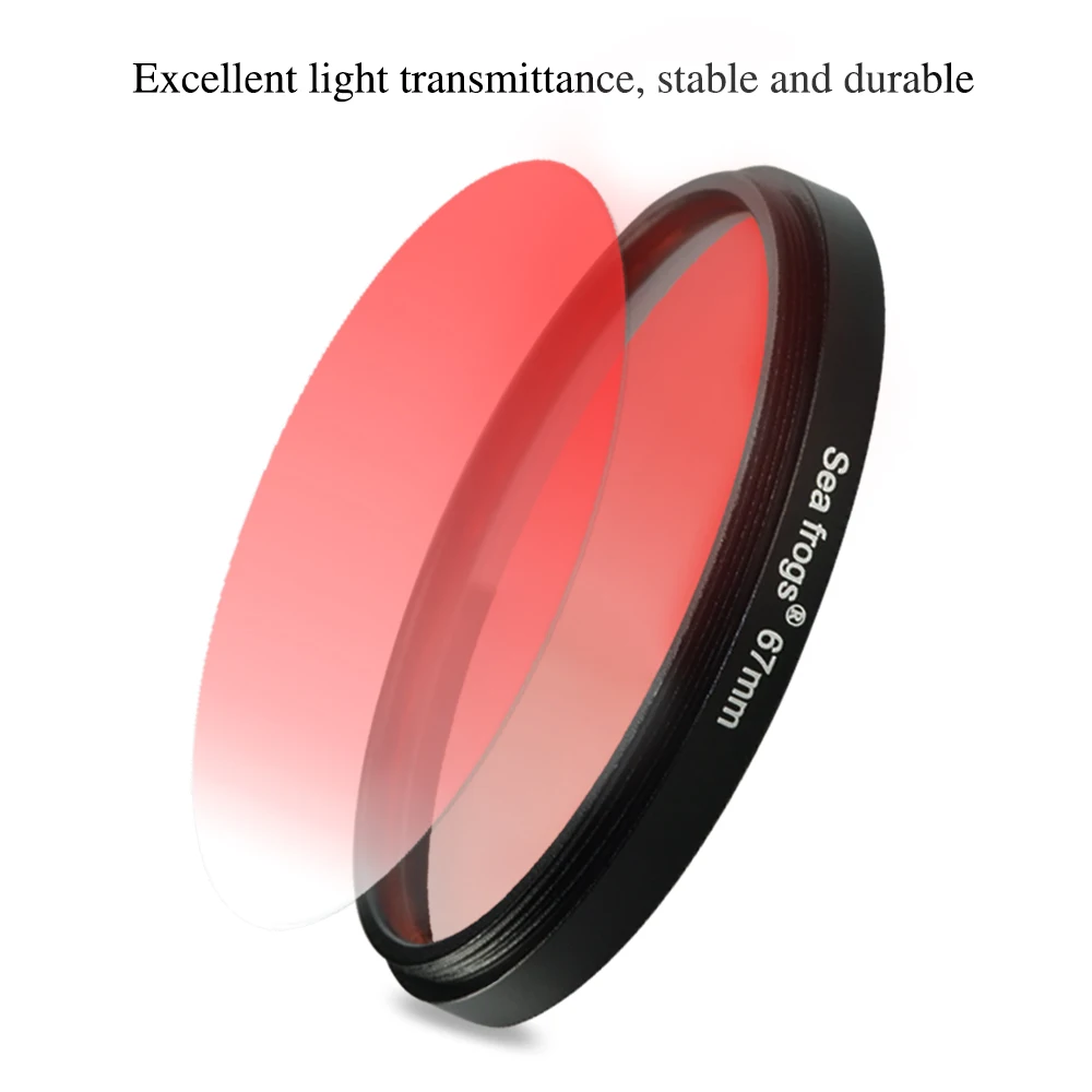 Removedor de Luz Conversão de Lente de Mergulho com Rosca de Suporte Circular de 67mm Câmera Polarizadora Alta Qualidade Filtro Vermelho Colorida Subaquático - Image 3
