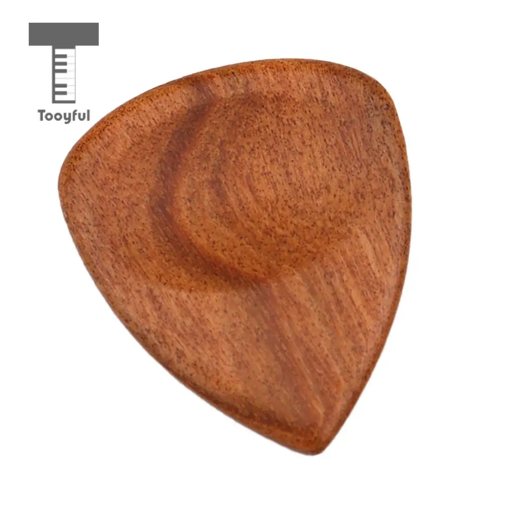 Smooth Wooden Guitar Pick Plectrums Heart Shape + Storage Case Bag for Acoustic Electric Guitar