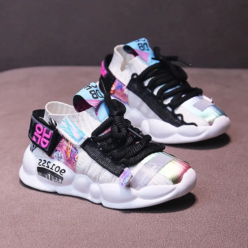 

NAUSK Summer New Clunky Sneaker Women Shoes 2019 Spring Flying and Weaving Breathable Reflective Thick Bottom Leisure Shoe Shoes