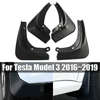 

4Pcs/Set Car Mud Flaps Front Rear Mudguard Splash Guards Fender Mudflaps For Tesla Model 3 2016~2019