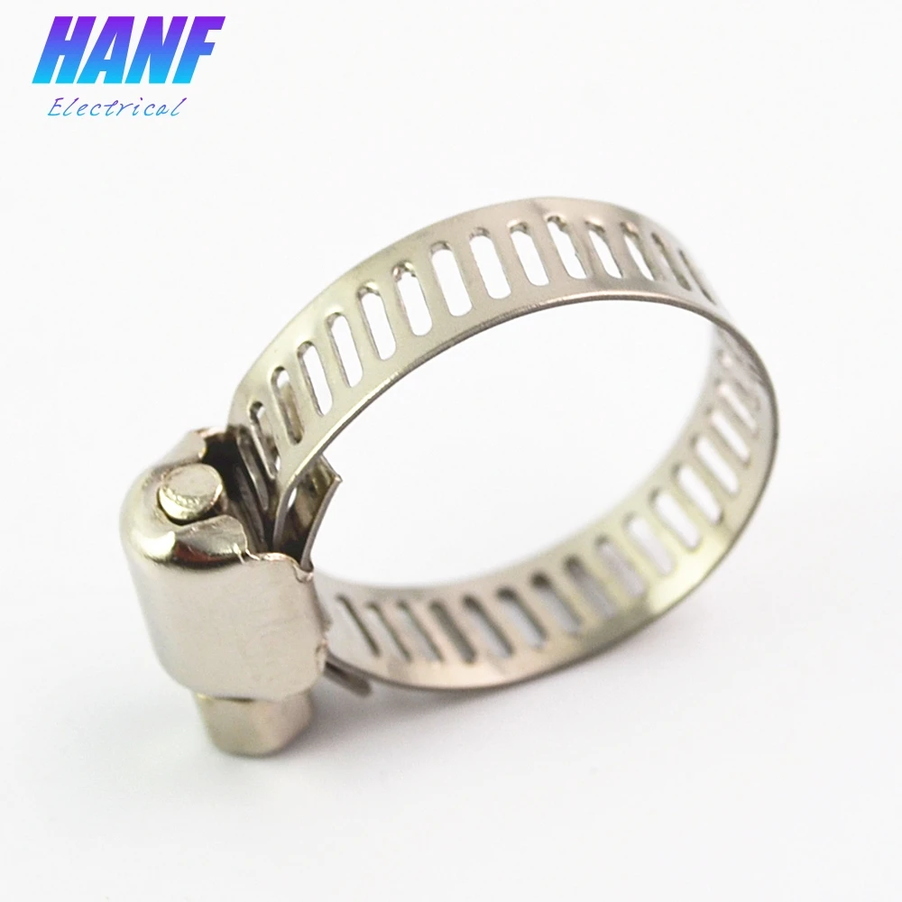 

10pcs 304 Stainless Steel Worm Gear Hose Clamp Tri Fuel Line Pipe Clip Tube Fasterner Spring 16mm-25mm