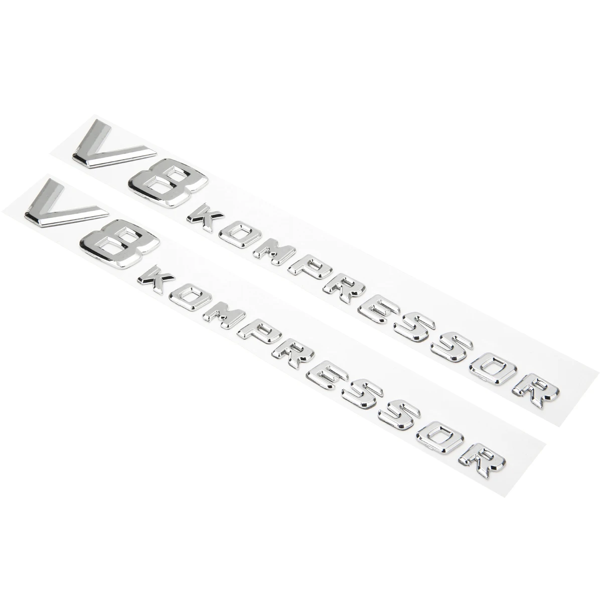 Mayitr 2pcs ABS Letter V8 Kompressor Side Fender Emblem Badge Sticker 6 3/4" x 1/2" For Mercedes