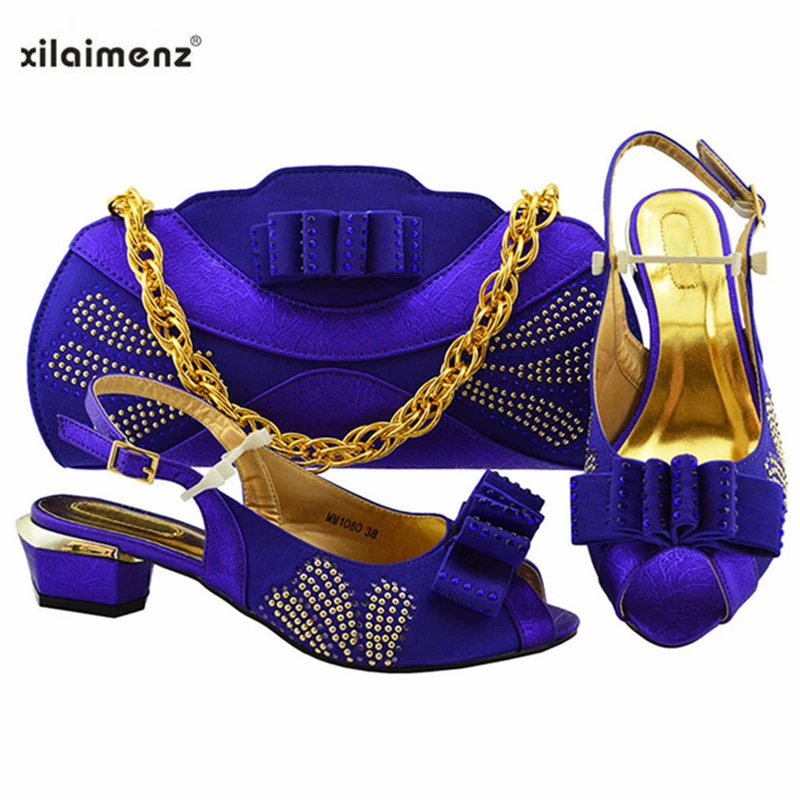 

Leisure Style African Designer Shoes And Bag To Match Set Italian High Quality Party Shoes And Bag Set For Wedding Dress