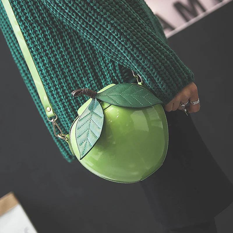 2018 Newest Hot Cute Cartoon Bags Apple Shape Shoulder Bag for Girls Mini Crossbody Bags Personality Purse Fashion Messenger Bag (35)