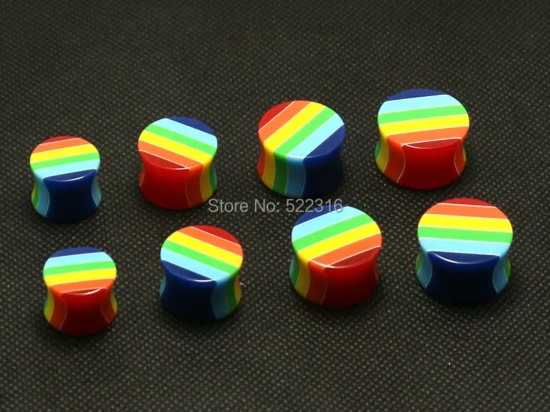 1 Piece 20mm Body Candy Clear Acrylic Optical Illusion Saddle Ear Gauge Plug
