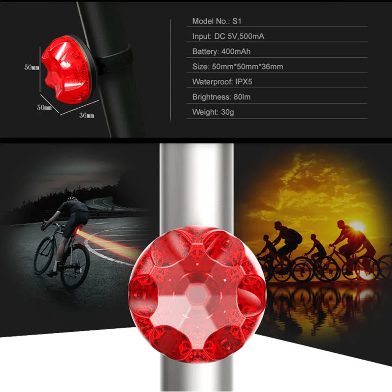 Top MEILAN X1 LED Bicycle Light Smart Cycling MTB Out Door lights USB led bicycle Lamp 6