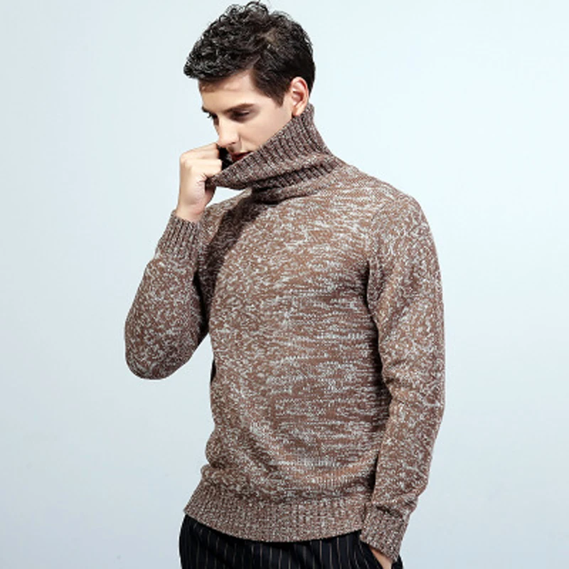 Best Price Soft fox Brand Men Wool Sweater Autumn Winter TurtlenecThick Kintwear Pullover Christmas Mens Sweaters Long Sleeve High Quality