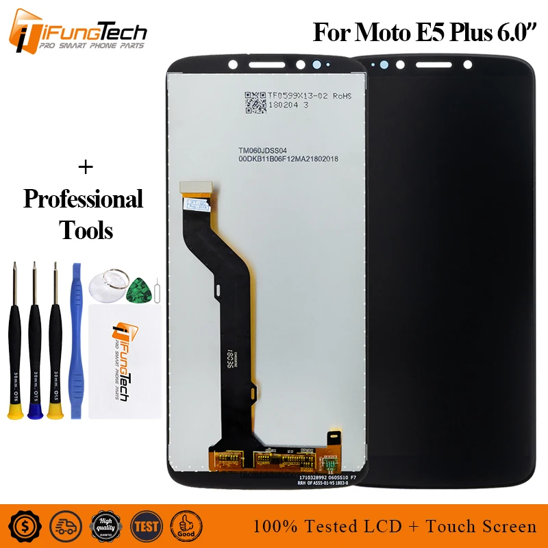 

5PCS Tested A++ 6.0" For MOTO E5 Plus LCD Screen For Motorola MOTO E5 Plus LCD XT1924 LCD Touch Screen Digitizer Assembly Screen