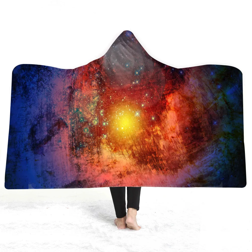 Cosmic Galaxy одеяло с капюшоном, утолщение, 3d принт, пледы, одеяло, диван/кровать/самолет, путешествия, постельные принадлежности, Прямая поставка для дома - Цвет: 27
