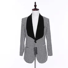 Дизайн, мужской бейзер пиджак, клетчатая ткань, длинный рукав, Мужской Блейзер, мужской пиджак на одной пуговице, приталенный костюм, пальто для мужчин