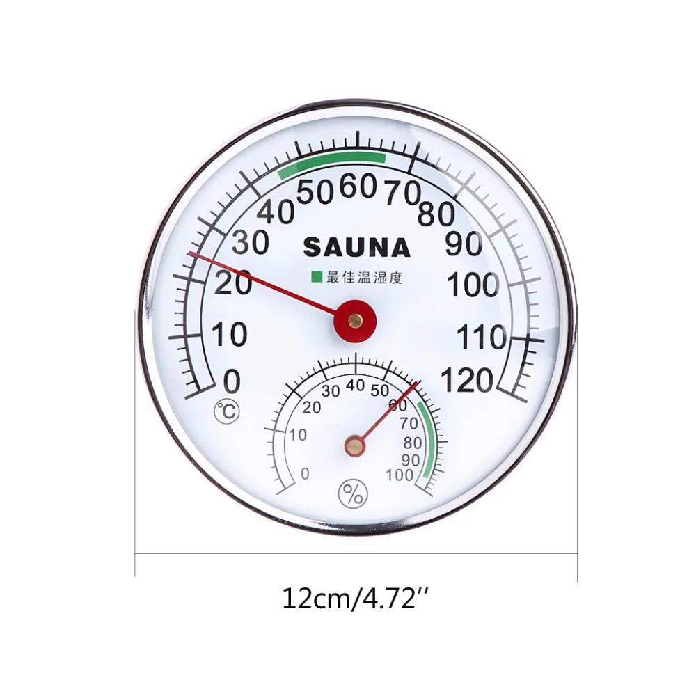 Термометр с указателем и гигрометром из нержавеющей стали для сауны, аналоговый измеритель температуры и влажности