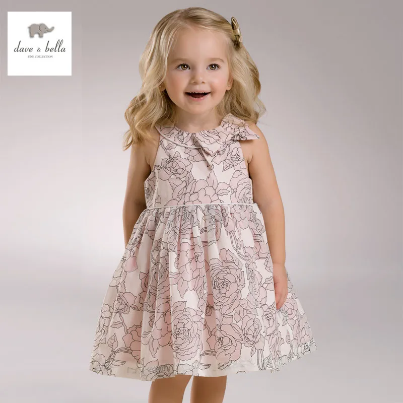 

DB3426 dave bella summer baby girl pink roses flowers dress sleeveless floral dress princess dress