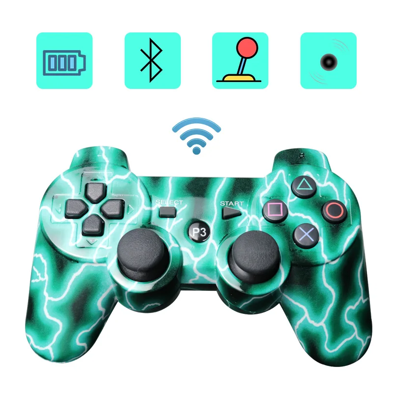 Best Price Cheap ujY7s Mutil colored wireless bluetooth gamepad for ps3 Pro controller Gamepad Dualshock Joystick for Plastation3 Consoles