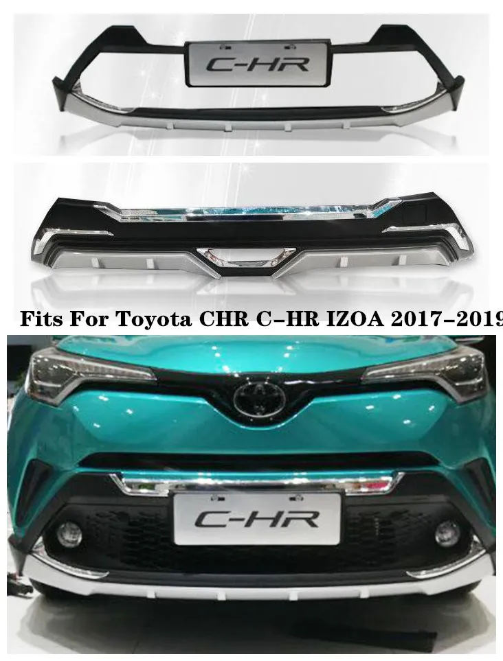 

High Quality ABS Car Front + Rear Bumper Diffuser Protector Guard Skid Plate Fits For Toyota CHR C-HR IZOA 2017 2018 2019 BY EMS
