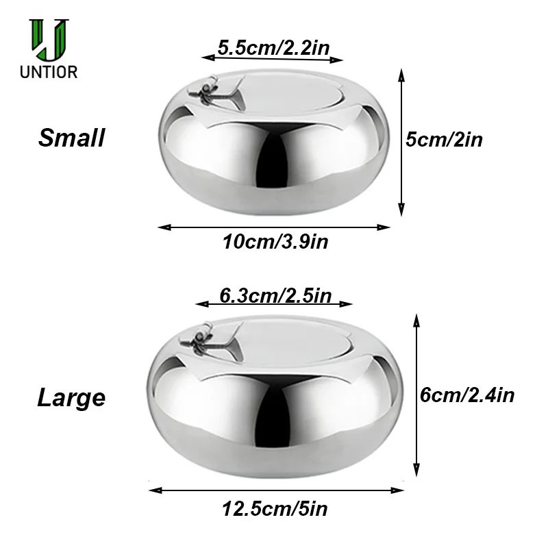 UNTIOR круглая пепельница из нержавеющей стали ветрозащитная крышка Wtih пепельница для дома вечерние бар офисная декоративная пепельница подарок для дома пепельница
