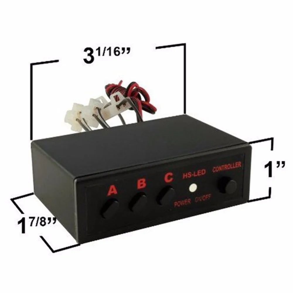 4 Ways LED Strobe Flash Light Flasher Controller Box 12V Car 3 Flashing