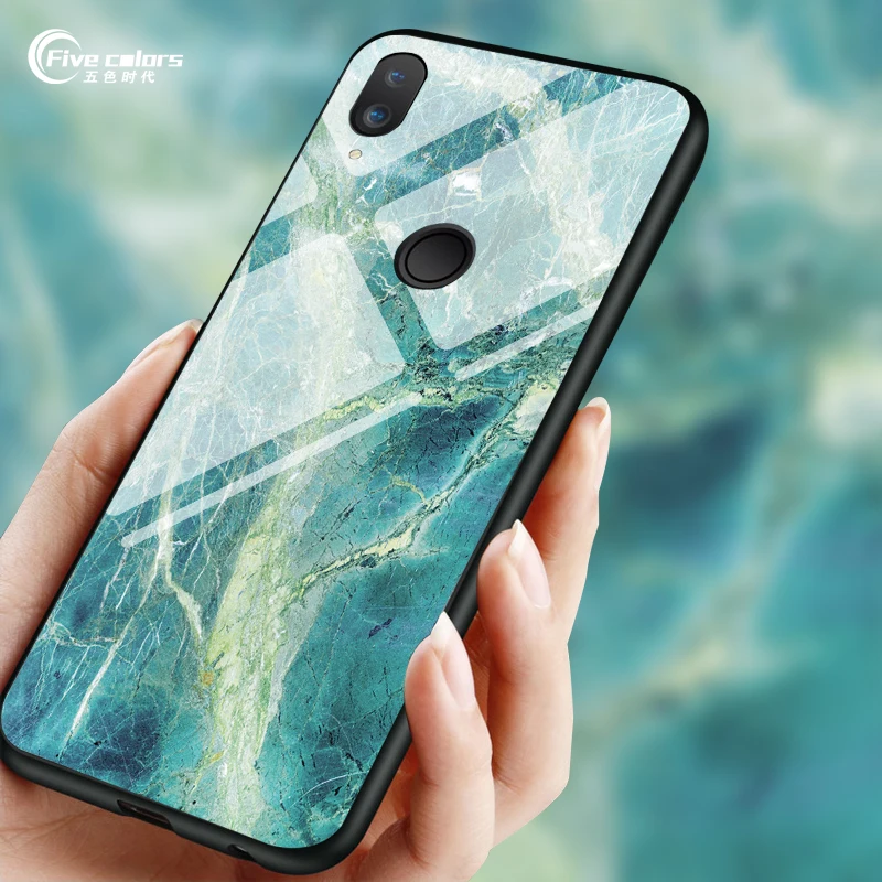 Пять цветов чехол из закаленного стекла для Huawei P20 Pro mate 10 8 9 pro P9 P10 plus мягкий с