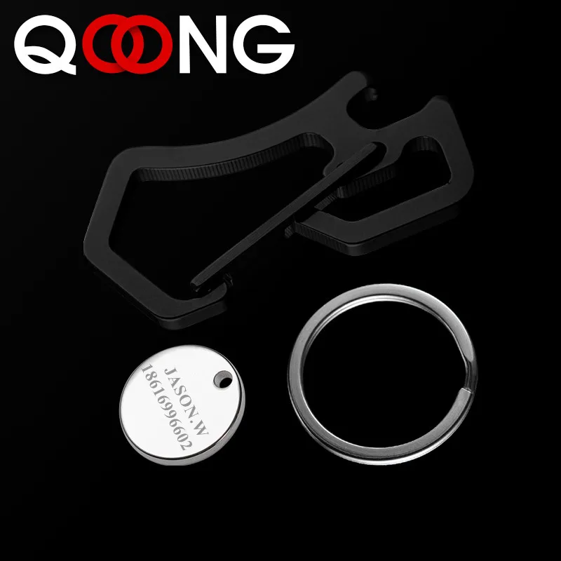 QOONG 2021 High-Grade Keychain Keyrings Portable CNC Tool Key Chain Ring Holder Simple Chic Gift For Men Women For Car Y50