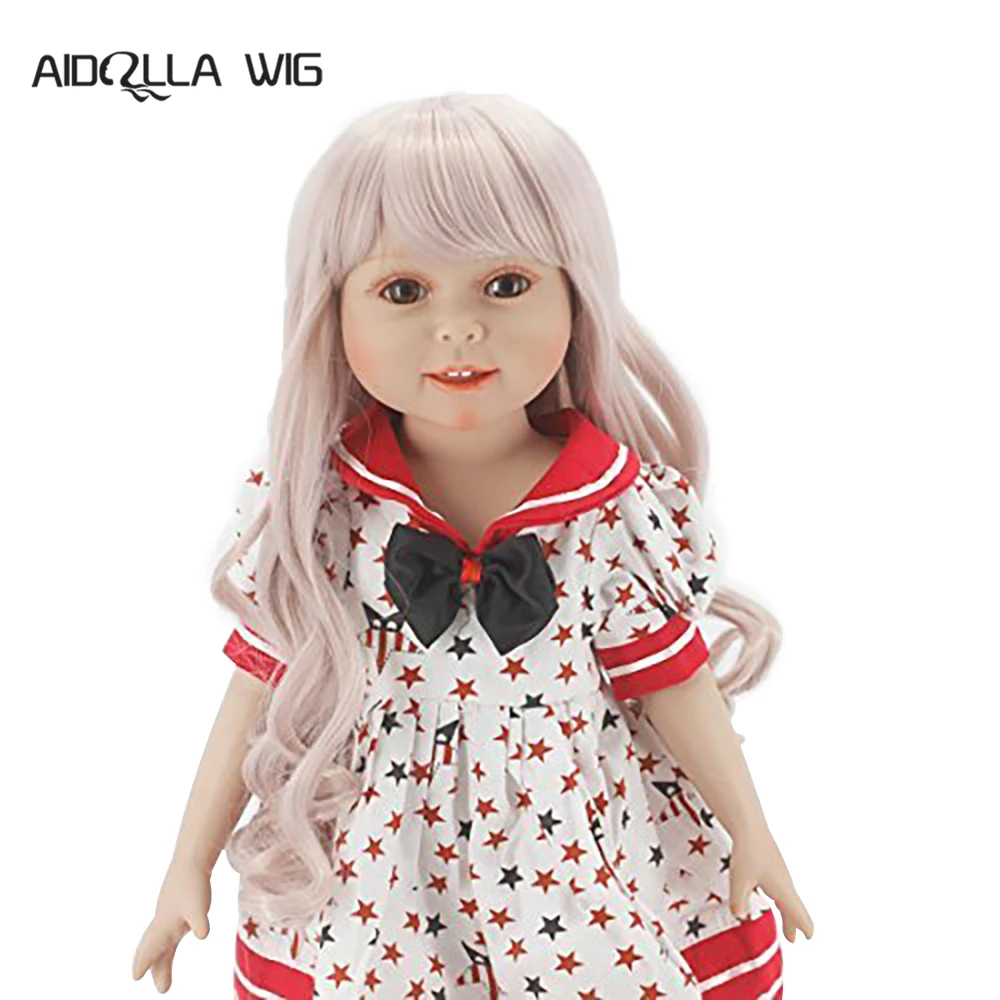 Custom Doll Wig for 18 "Dolls American l Doll Heat Safe-Tangle Resistant-Wig cap окружность 11 см" 26 см длинные кудри