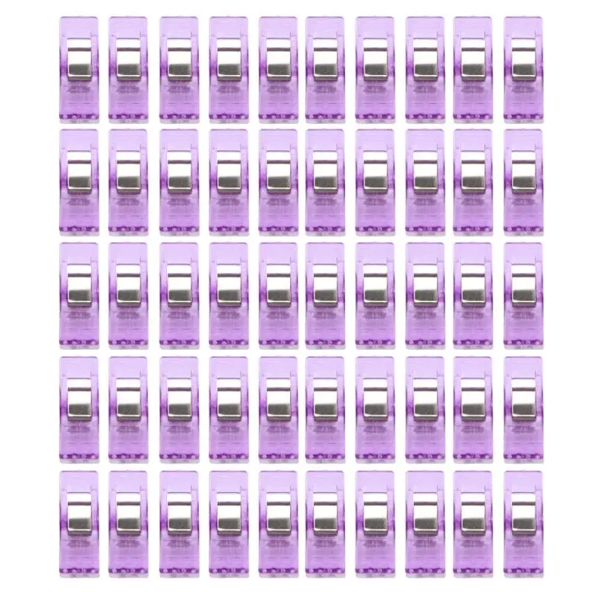 Однотонные декоративные прищепки для прищепок, 50 шт., мини пластиковый домашний декор, тканевое одеяло, фото прищепка, прищепки, зажимы для рукоделия - Цвет: Фиолетовый