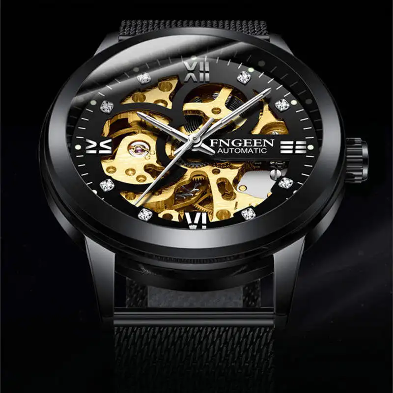 FNGEEN Number Sport Design Bezel Golden Watch Mens Watches Top Brand Luxury Montre Homme Clock Men Automatic Skeleton WristWatch FNGEEN Number Sport Design Bezel Golden Watch Mens Watches Top Brand Luxury Montre Homme Clock Men Automatic Skeleton WristWatch