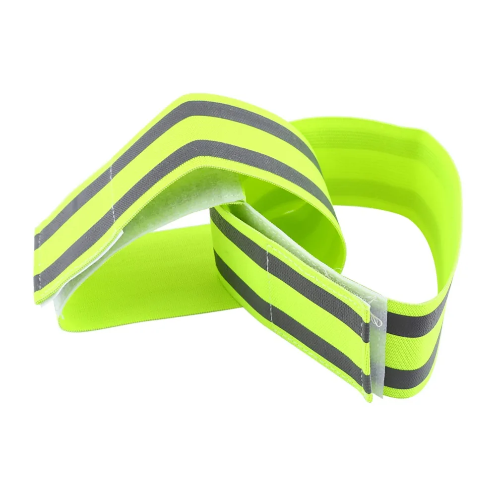 2Pcs Running Cycling Jogging Safety Reflectors Armband Green High