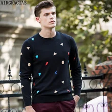 AIRGRACIAS Новинка Осень Зима облегающие хлопковые клетчатые свитера мужские повседневные стильный трикотаж с длинными рукавами мягкие Пуловеры