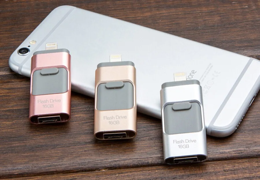I-Flash Drive 64 Гб микро USB флеш-накопитель флеш-диск USB 2,0 OTG флеш-накопитель 3 в 1 для iPhone 5/5S/5c/6/6 Plus/ipad iflash Otg