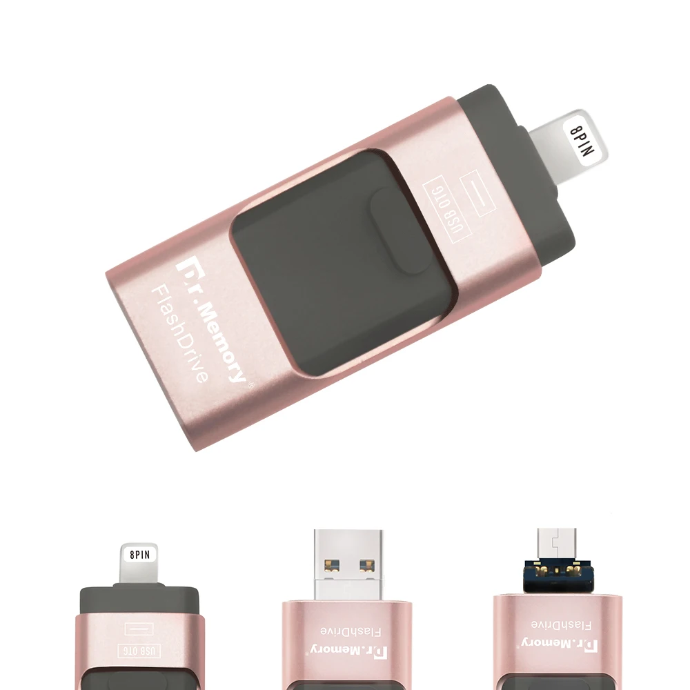 3 In 1 Metal OTG USB Flash Drive 32GB 64GB 128GB High Speed Pen Drive For