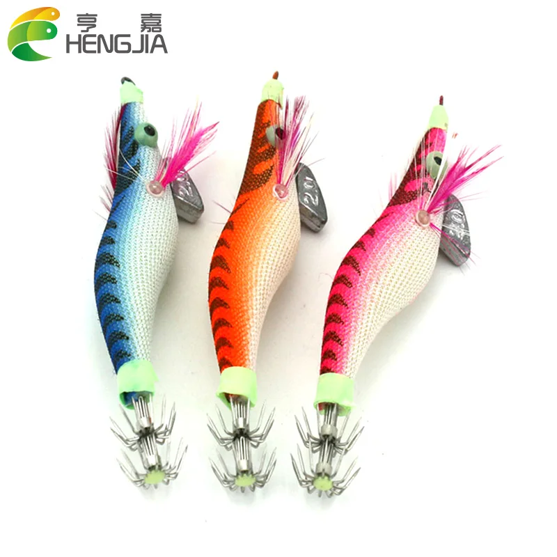 Hengjia Squid Jig Fishing Bait Luminous Shrimp 15pcs/lot Shrimp Isca
