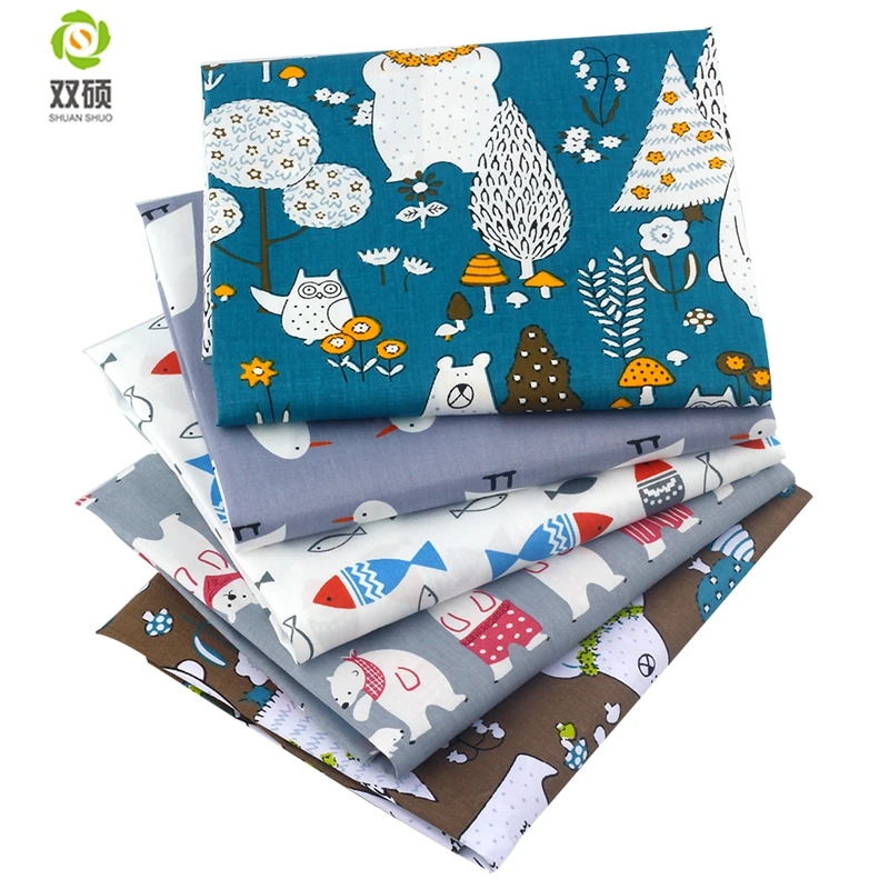 

Cartoon Twill Cotton Fabric Patchwork Tissue Cloth Of Handmade DIY Quilting Sewing Children Sheets Dress Material 25PCS/LOT