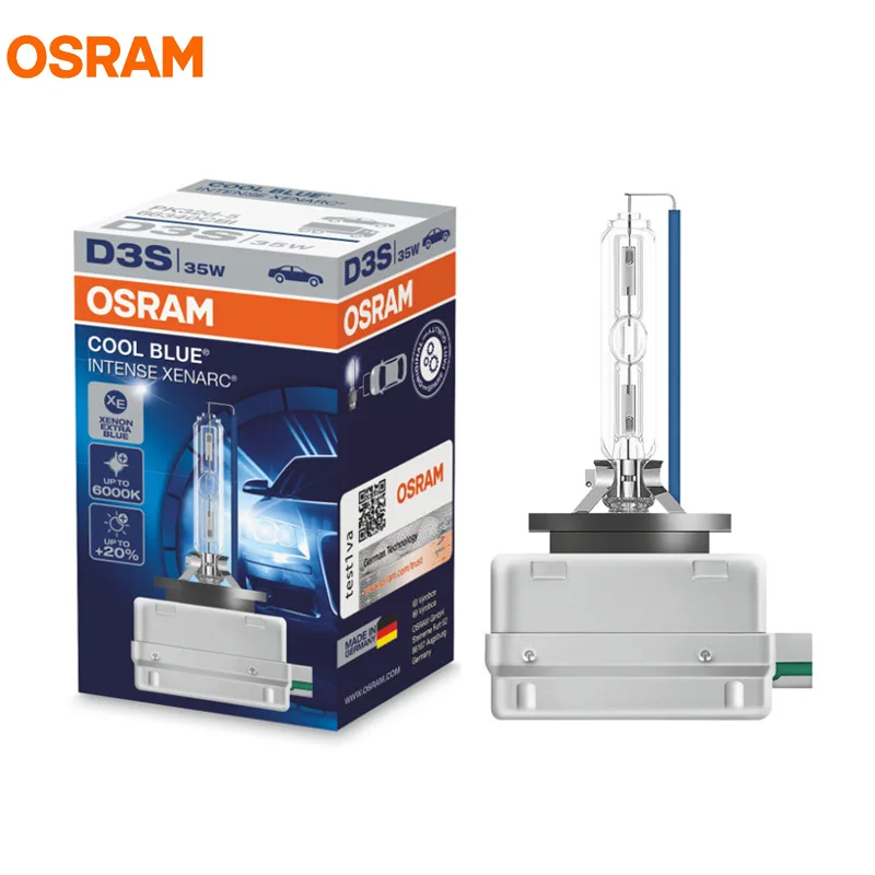 

OSRAM D3S 35W 66340CBI 5000K COOL BLUE INTENSE HID OEM Bulb 20% More Light Xenon White Lamp Car Light Headlight, 1X