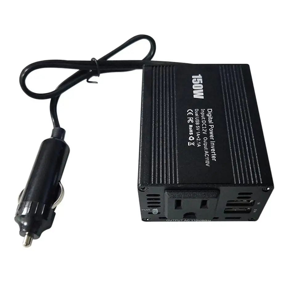 

150W Car Inverter Charger Dc12 To Ac110/220V Dual Usb Output 3.1A Power Converter