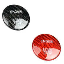 Автомобильная углеродная одна кнопка Start Stop стильная кнопка Зажигания для автомобиля крышка переключателя наклейка подходит для Benz GLC C200L