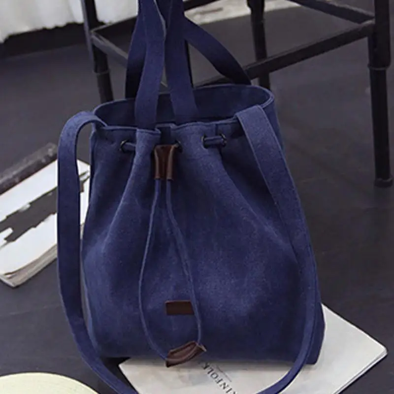 Модная женская Холщовая Сумка через плечо, сумка-мессенджер, сумка-кошелек - Цвет: Синий