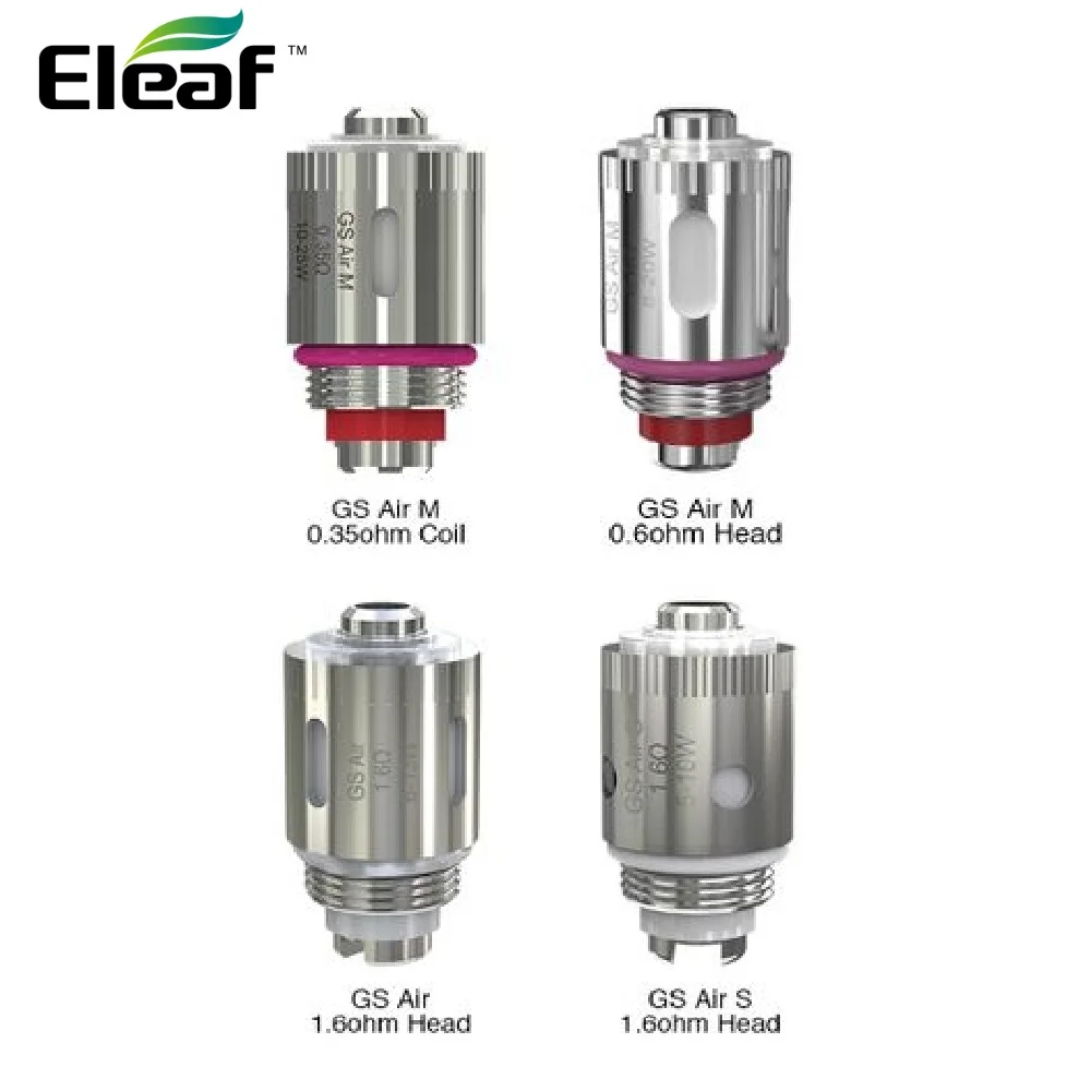 100% оригинал Eleaf GS Air M 0.35ohm и 1.6ohm Головка Катушки 5 ⑤ упак. для iStick Amnis Starter Kit &amp Drive