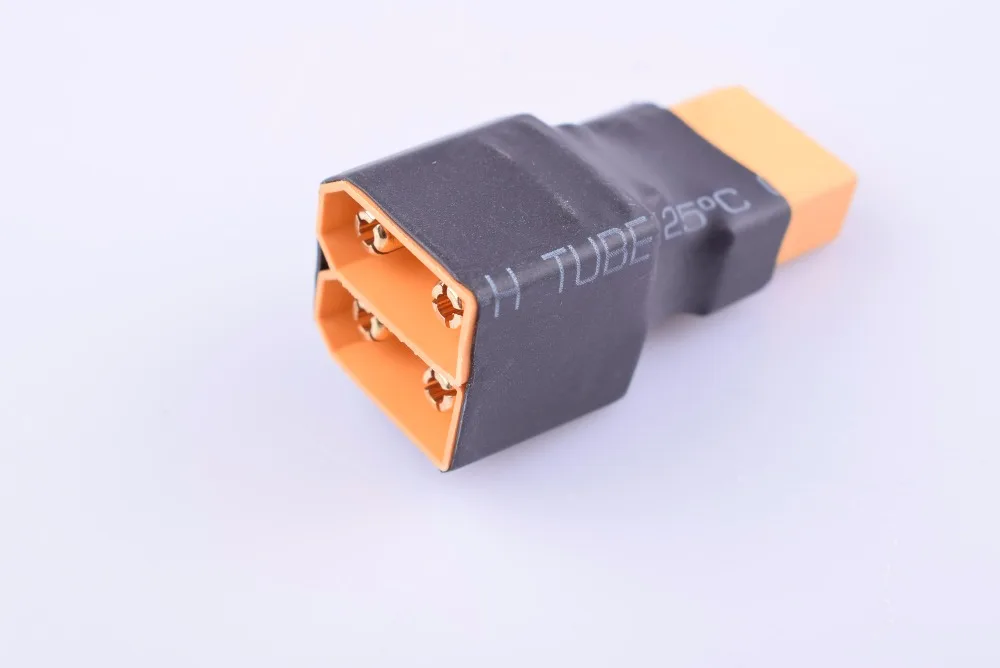 

1 Pcs XT90 Parallel Adapter 2 Male to 1 Female Lipo Battery Converter Connector Plug