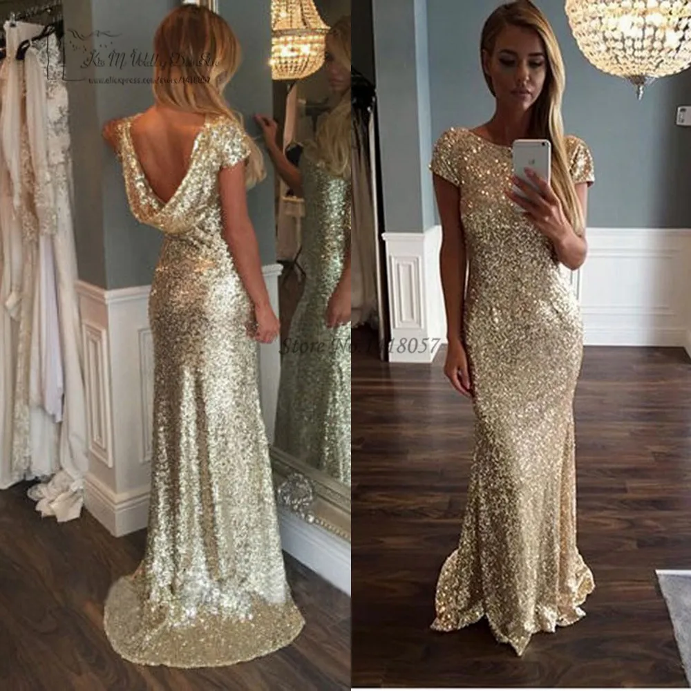 Cheap Gold Sequin Evening Gowns ...