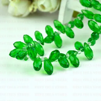 

Sale Price !100pcs 6mm x 12mm Green Color Briolette Pendants Waterdrop Crystal Glass Jewelry Loose Teardrop Beads DIY