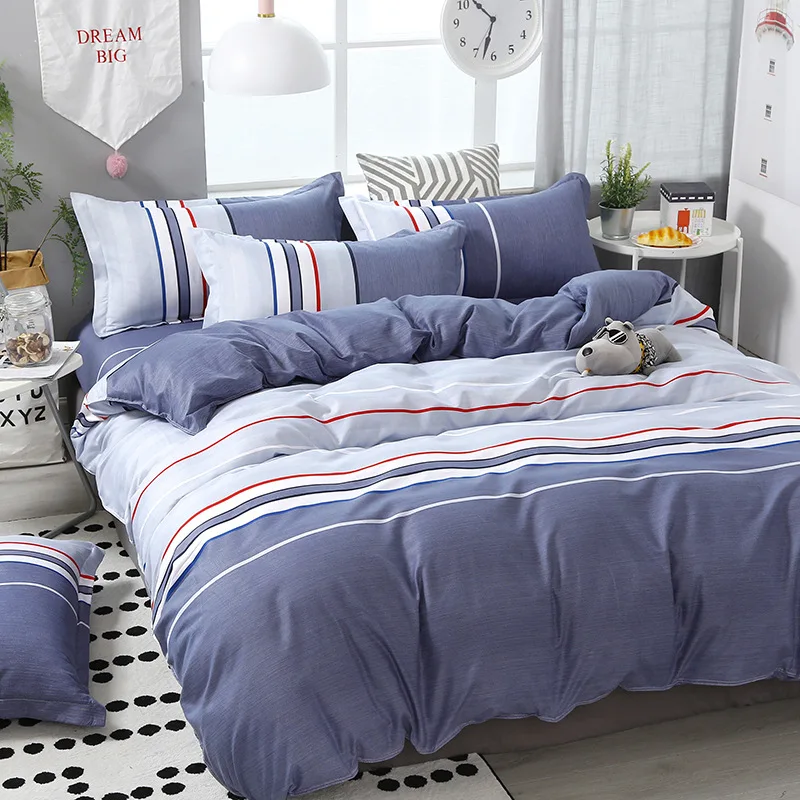 FUNBAKY 3/4pcs/Set Geometric Pattern Comforter Bedding Sets Black And White Pillowcase/Bed Sets Home Textile - Цвет: 109