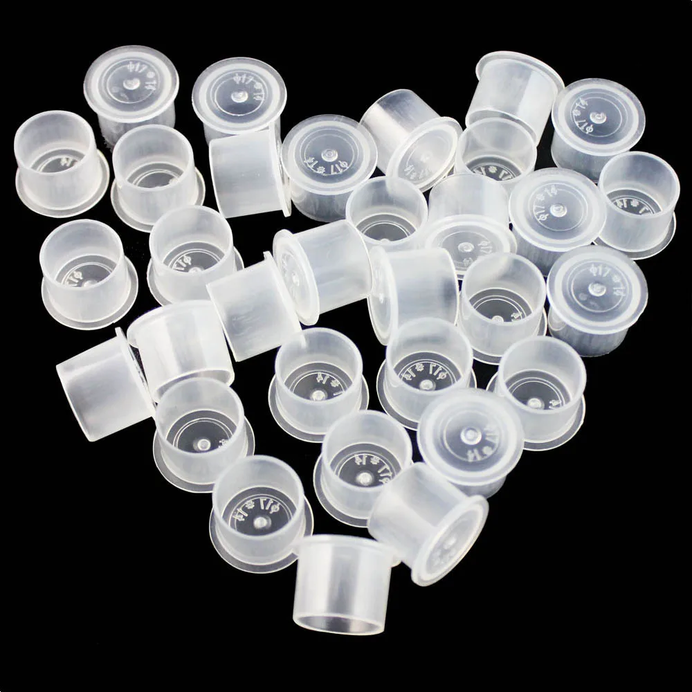 ITATOO 100Pcs 14mm Disposable Tattoo Ink Caps Accessory Supplies For Permanent Tattoo Machine Makeup Eyebrow Temporary